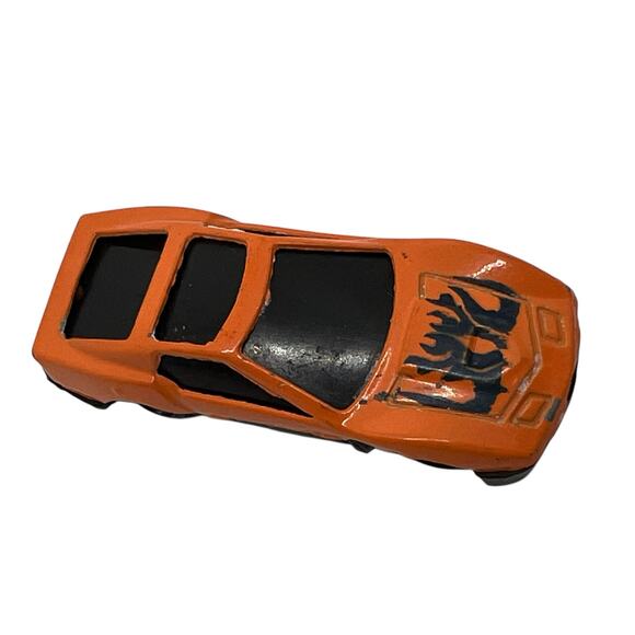 Vintage Orange Sports Car with Flames Diecast Collectible Toy Model - Picture 6 of 7